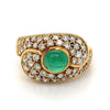 1 قيراط Vintage قطع كابوشون زمرد طبيعي Ring في ذهب أصفر عيار 18