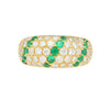 18K ذهب أصفر 2 قيراط زمرد & ألماس Band Ring