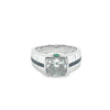Bague pour homme en or 18K avec diamant de laboratoire taille Coussin de 3,2 carats avec côtés en diamant noir
