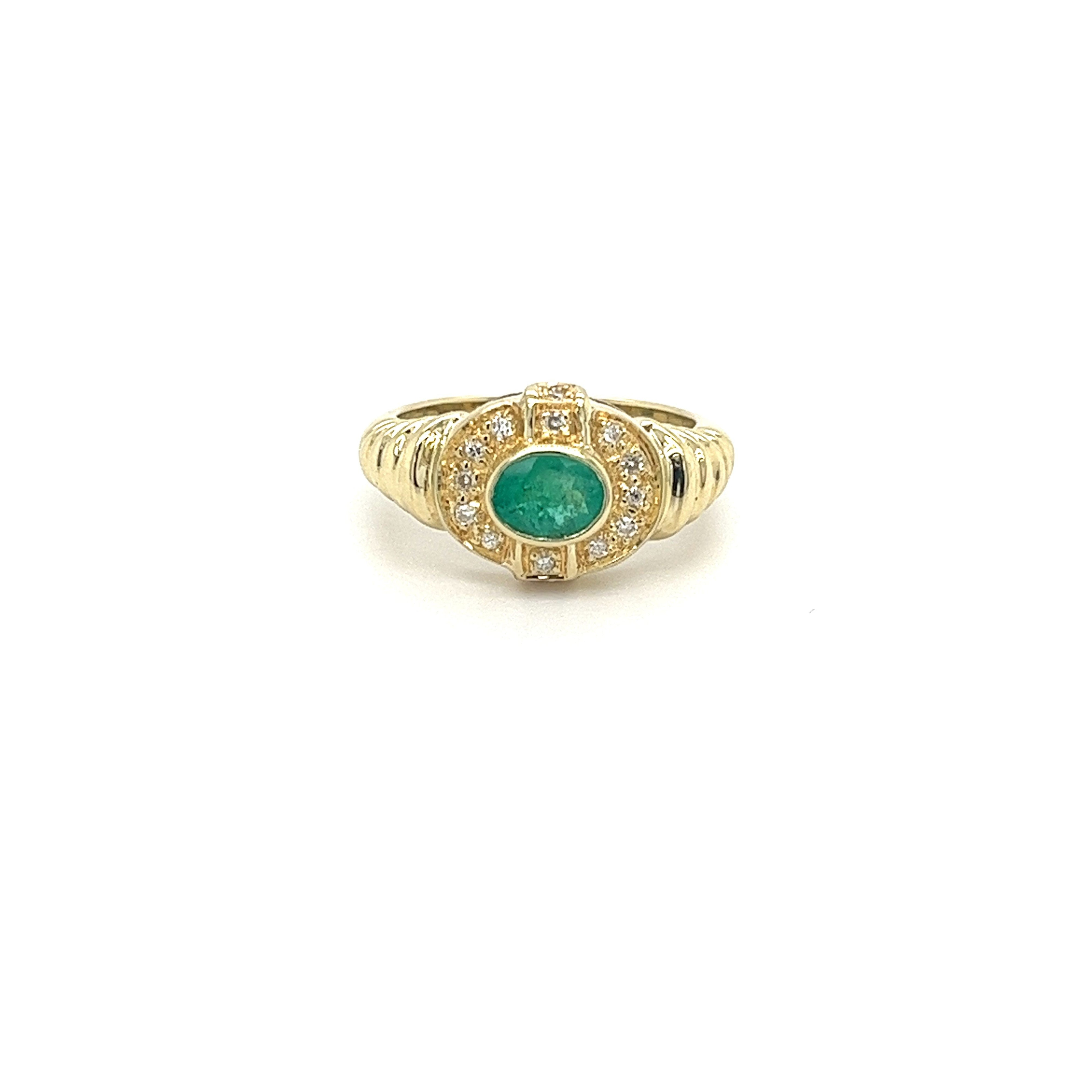 24k gold deals emerald ring