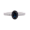 1.5 Carat Deep Blue Sapphire & Diamond Cathedral 18K Gold Ring