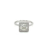 Bague de Fiançailles en Diamant de Laboratoire Taille Princesse de 1,50 Carat avec Anneau Style Corde en Or 18K et Halo de Diamants