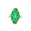 3.89 Carat Marquise Cut Colombian Emerald and Diamond 18K Ring