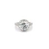 4,53 Karat runder Diamant im Brillantschliff 18K Weißgold Florale Halo-Verlobungs-Ring