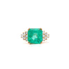 5 ct kolumbianischer Smaragd und Diamant-Cluster-Seiten 14K Gold Ring