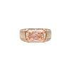 5.28 Carat Radiant Cut Vivid Pink Lab Diamond East West Half Bezel Ring