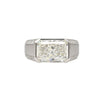 5.4 Carat Radiant Cut Lab Diamond Half Bezel East-West Unisex Ring