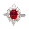 AGL-zertifizierter 3,04 ct Pigeon Blood Rubin mit Diamant-Halo-Ring