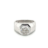 Bague Solitaire Sertie Clos 3 Carats Octogone Diamant CVD de Laboratoire pour Homme en Platine