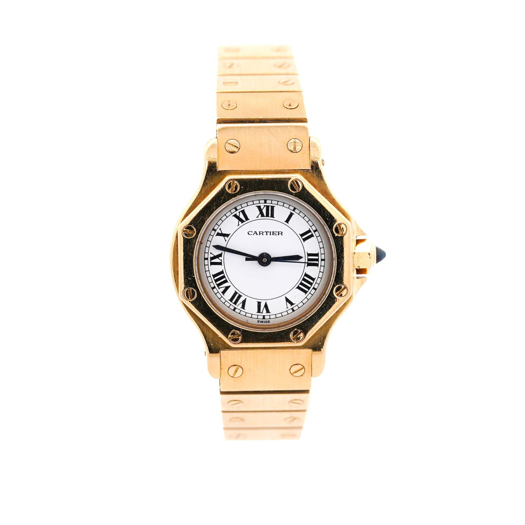 Cartier Santos Automatic 18K Gold 25mm 60045 Ladies Watch 