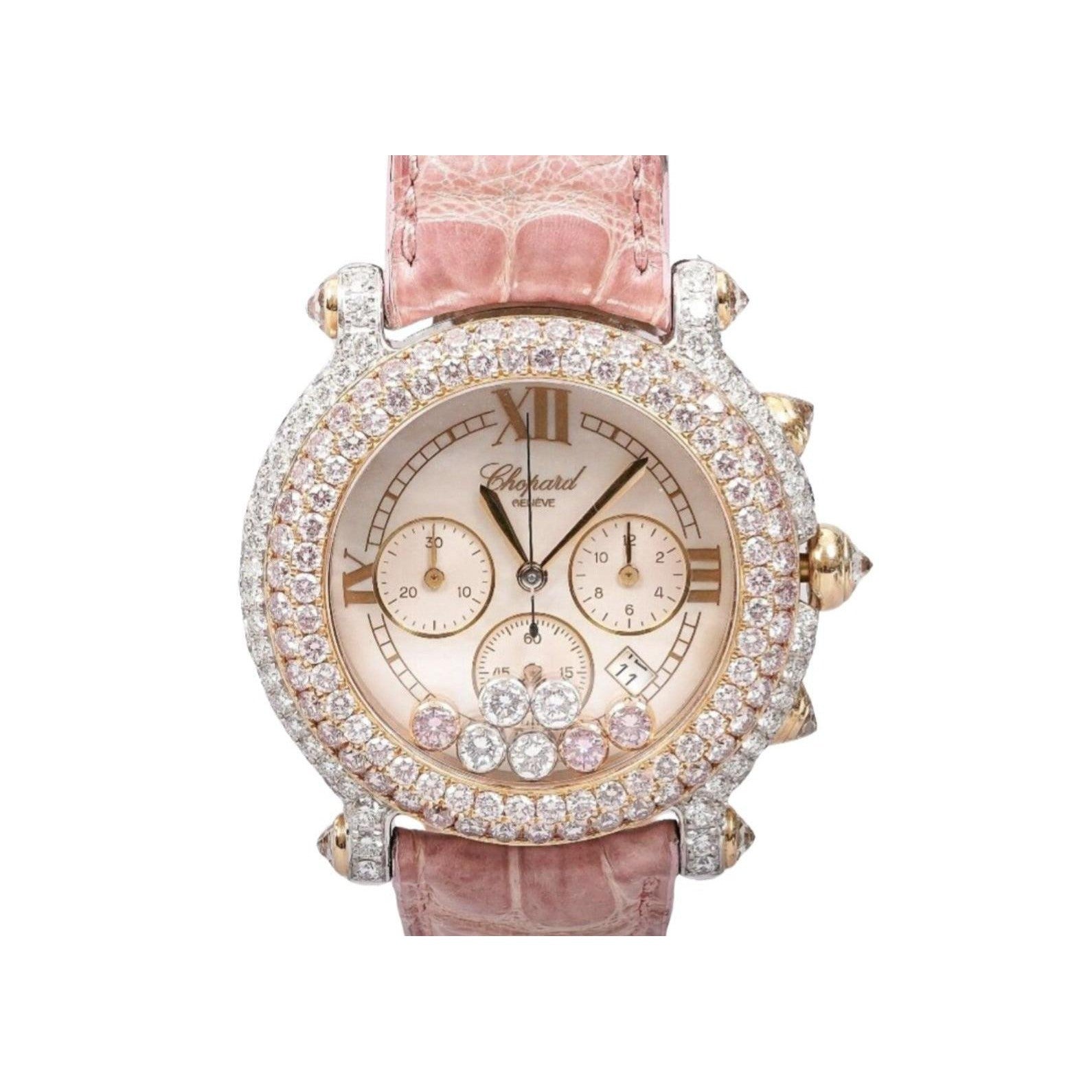 Chopard pink diamond watch on sale