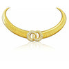 Choker flexible en or 18 carats avec double cercle entrelacé en diamant