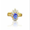 Ring من Ring التنزانيت الأزرق الزهري من الذهب الأصفر عيار 14 قيراطًا والألماس