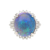شهادة GIA. 8.45 قيراط أوبال أسود & هالة ألماس بلاتين Ring