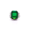 GIA-zertifizierter 11,22 Karat grüner Turmalin und Diamant Platin-Filigran Ring