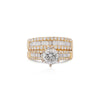 GIA-zertifiziertes 1,5 Karat H/I2 Diamant 2-teiliges Verlobungs- & Ehering-Set