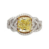 GIA-zertifizierter 3,25ct Gelber Diamant Herz-Schiene 18KGold Ring