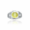 GRS Certified Chrysoberyl Cats Eye Mens Ring 14k White Gold Setting