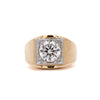 IGI-zertifizierter 3,83 Karat G/VS1 Laborgezüchteter Diamant 18K Gold Matt Herren Ring