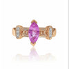 Marquise Cut Pink Sapphire in 14k Rose Gold Retro Style Ring