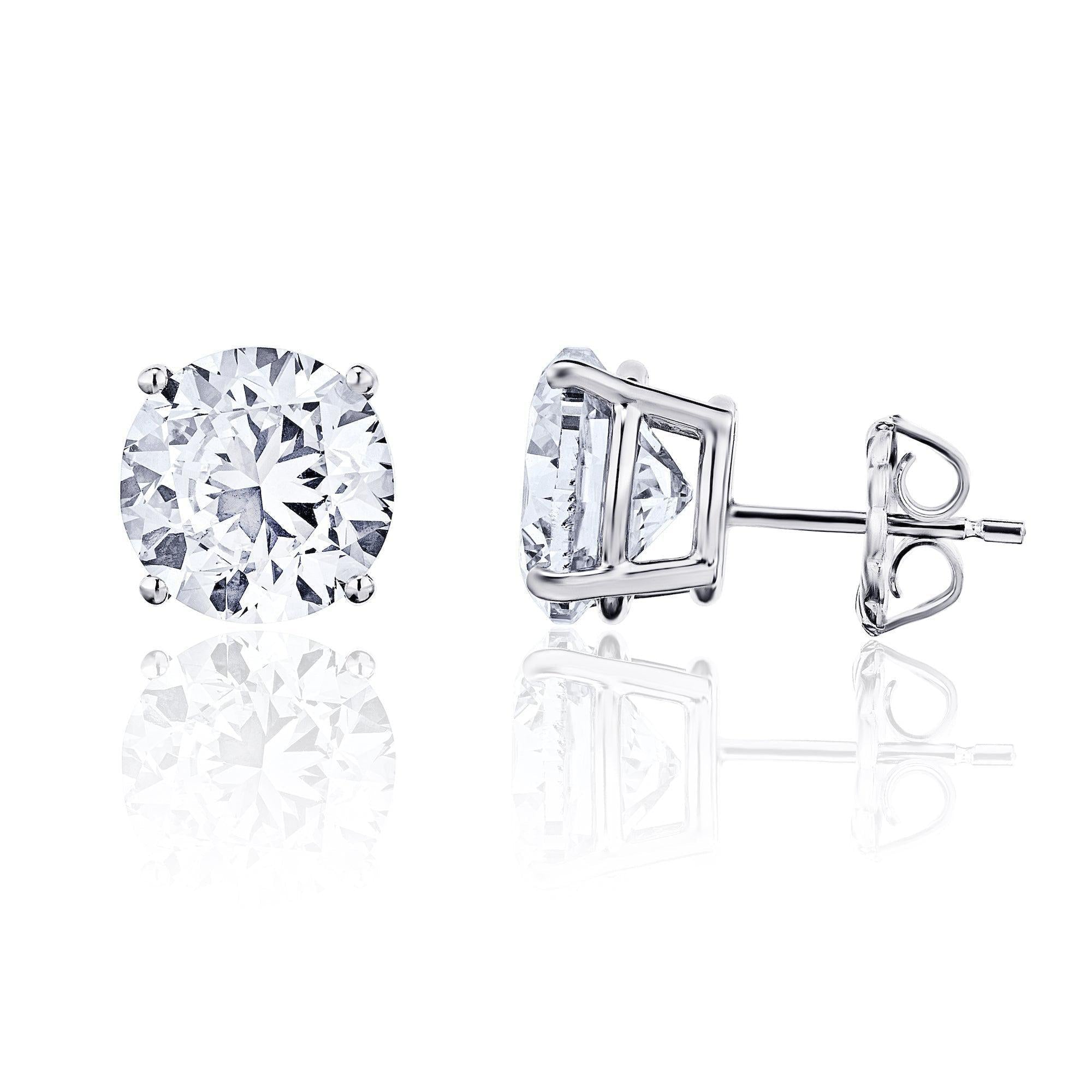 Mens Carat Solitaire Lab Grown Diamond Stud Earring in White