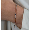 Bracelet de tennis en saphir bleu marquise naturel et diamants en or rose 18 carats