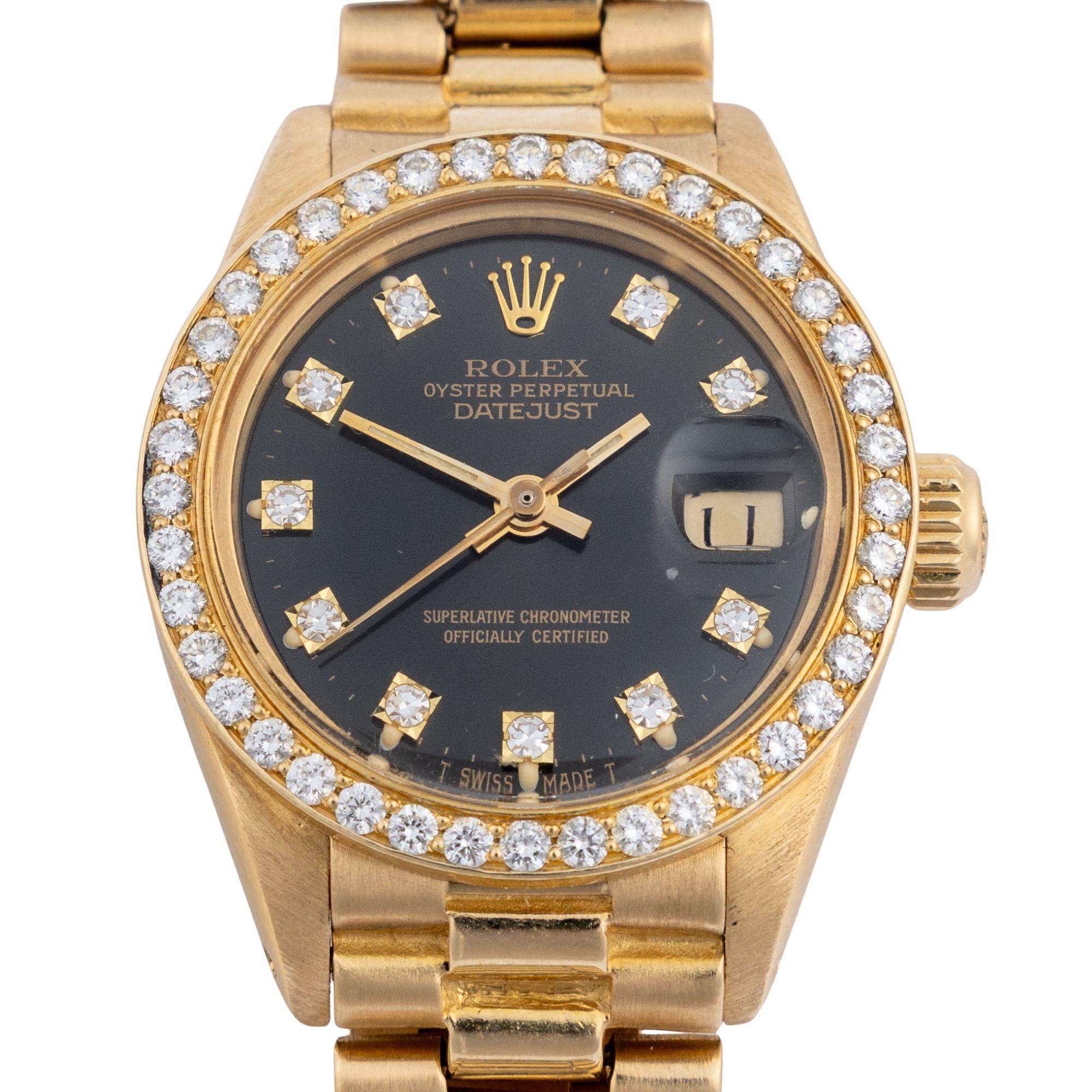 Rolex Datejust Women\'s Watch 6917 Swiss Automatic 18k Gold Case Diamond 26mm Rolex Lady-Datejust Diamond Watch. 6917 26mm. Blue Diamond  main image 4
