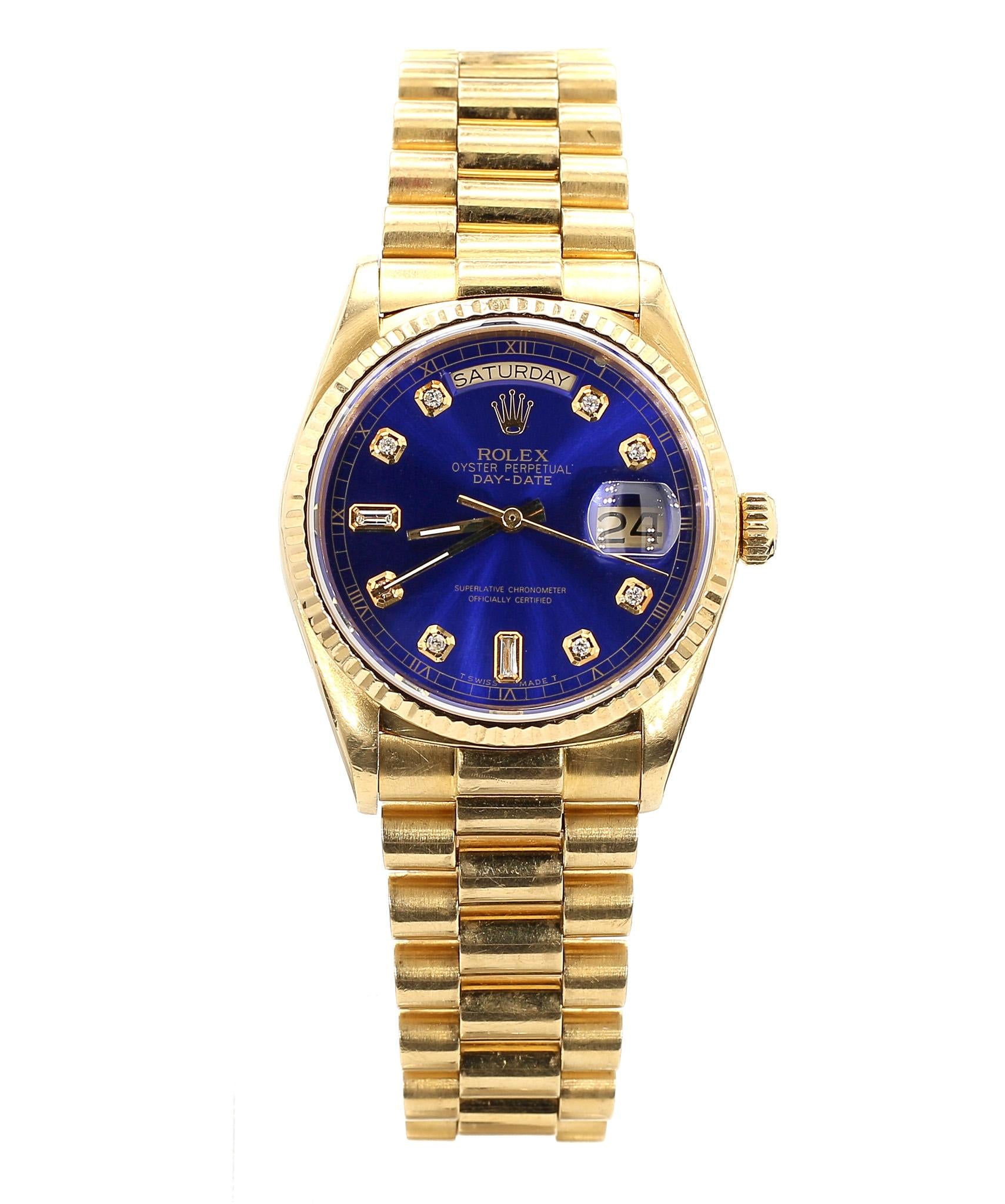 blue dial rolex with numbers on face