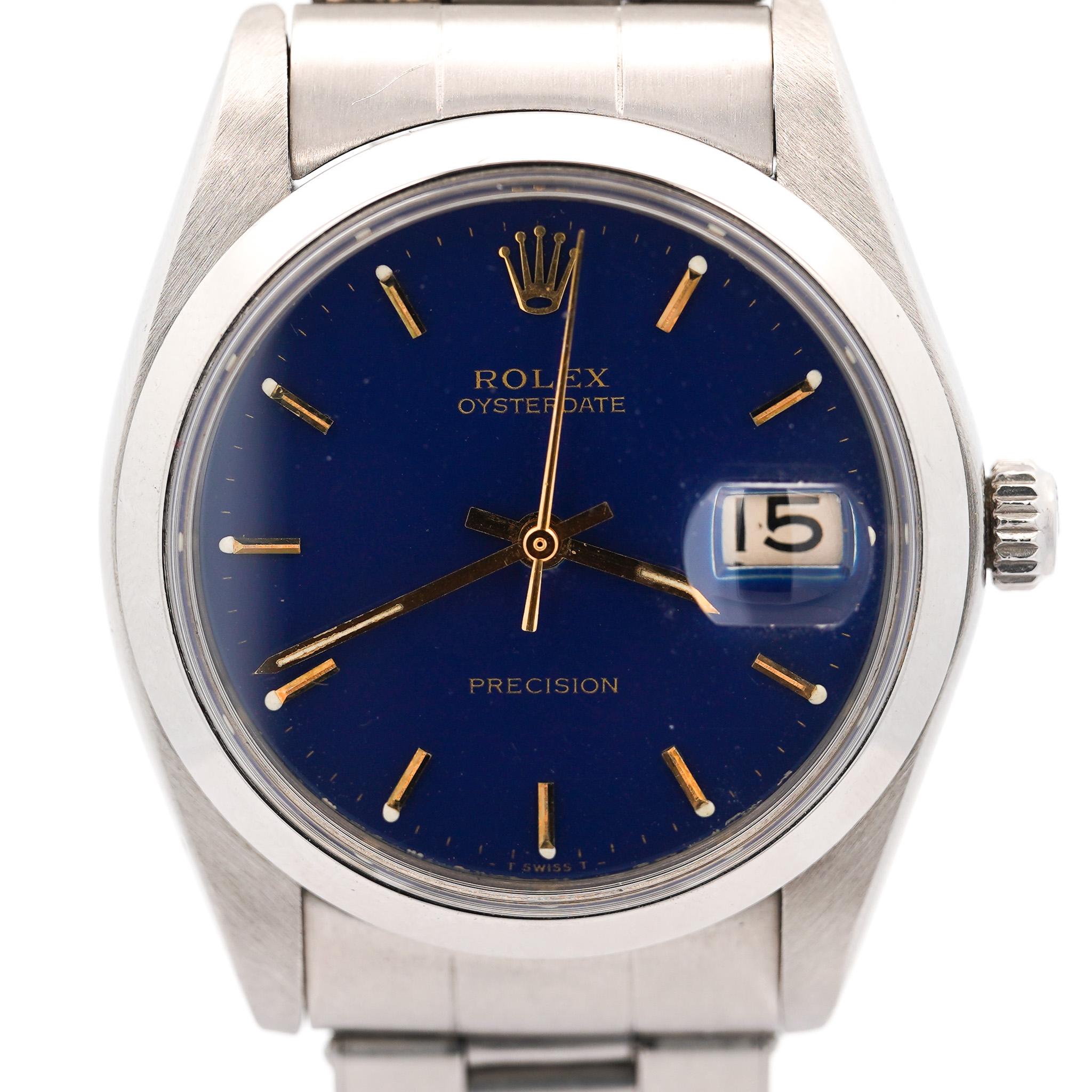 猫博士 ROLEX OYSTERDATE PRECISION ブルー文字盤 Rolex Oysterdate