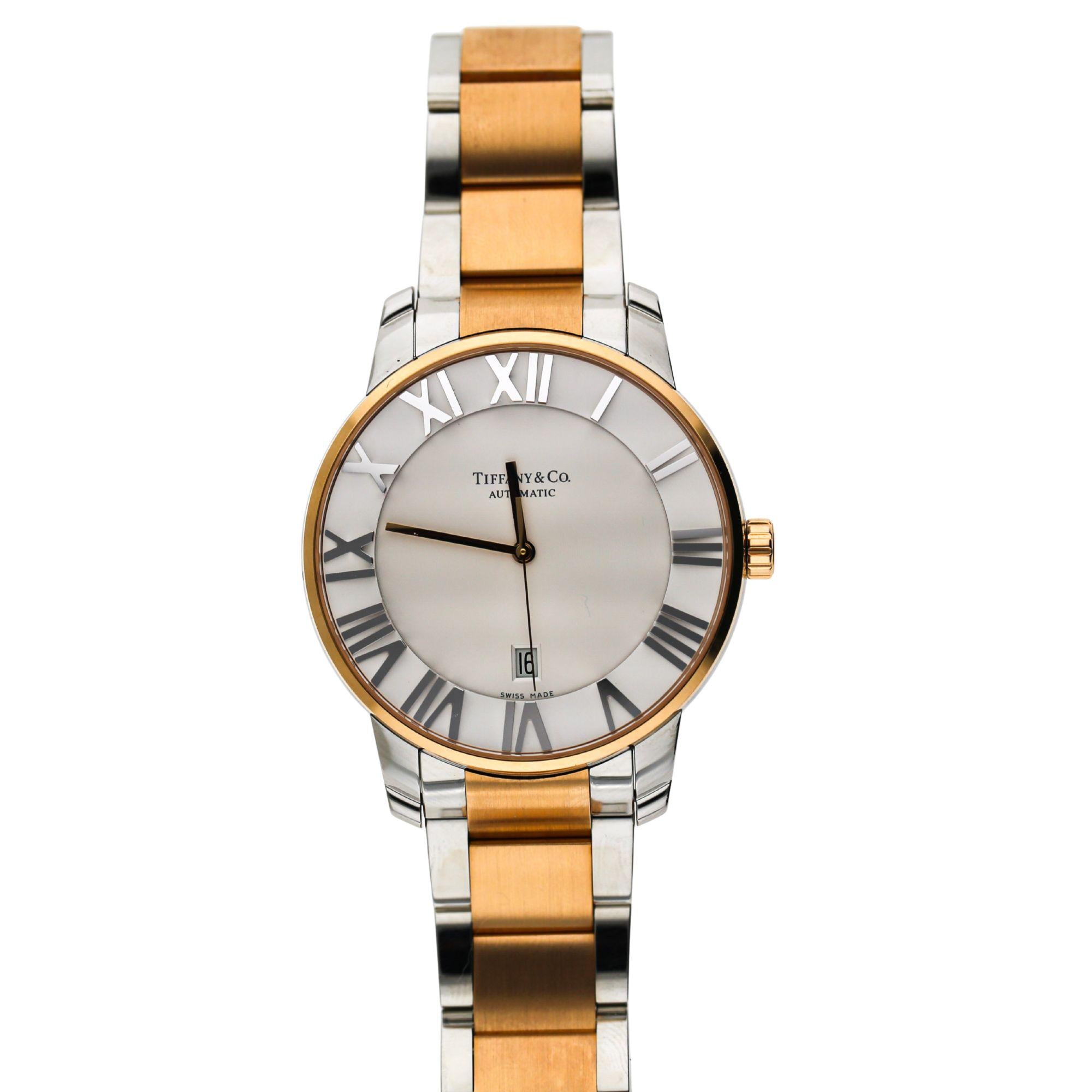 Tiffany & Co Atlas 42mm Automatic 18K Rose Gold Steel 2 Tone Watch