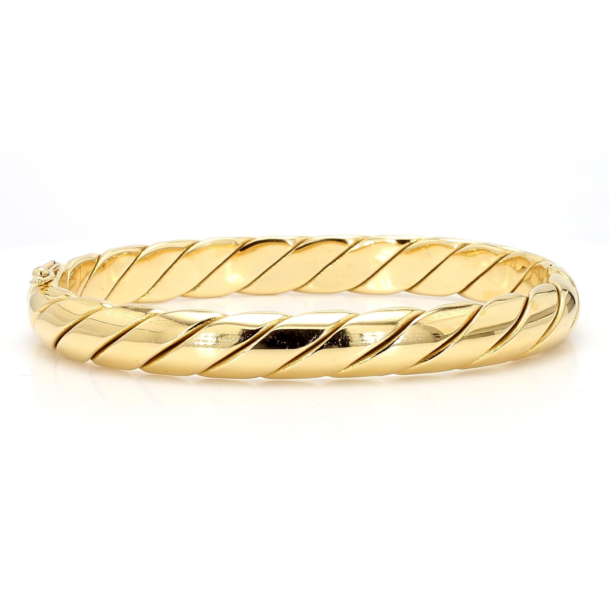 アクセサリー Tiffany 18K combi twist rope bracelet Tiffany & Co. 18K Gold Braided Twisted Rope Hinged Bangle Bracelet