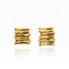 Tiffany & Co. 18K Gold Ribbed Huggie Latch Back Vintage Earrings