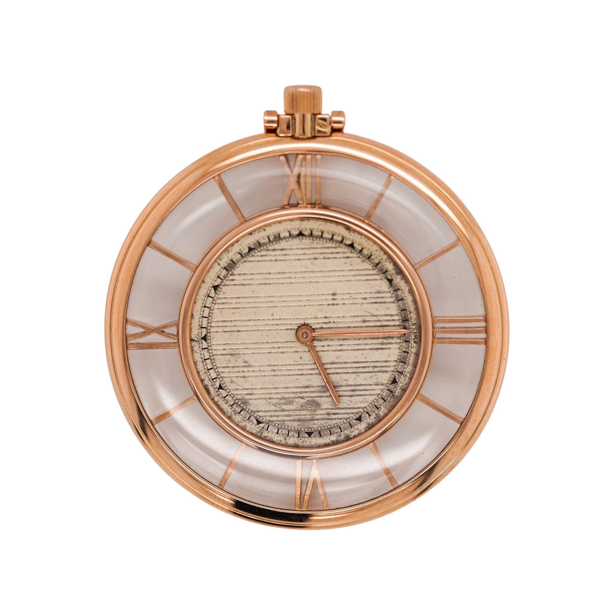 Vacheron Constantin 4798 Skeleton Roman Bezel 18K Rose Gold Pocket Watch