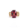Vintage 13.50 قيراط GIA معتمد تورمالين وردي-أرجواني وماسة 18K وبلاتين Ring
