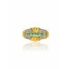 Anciens Bague Émeraude Taille Baguette en Or jaune 14k