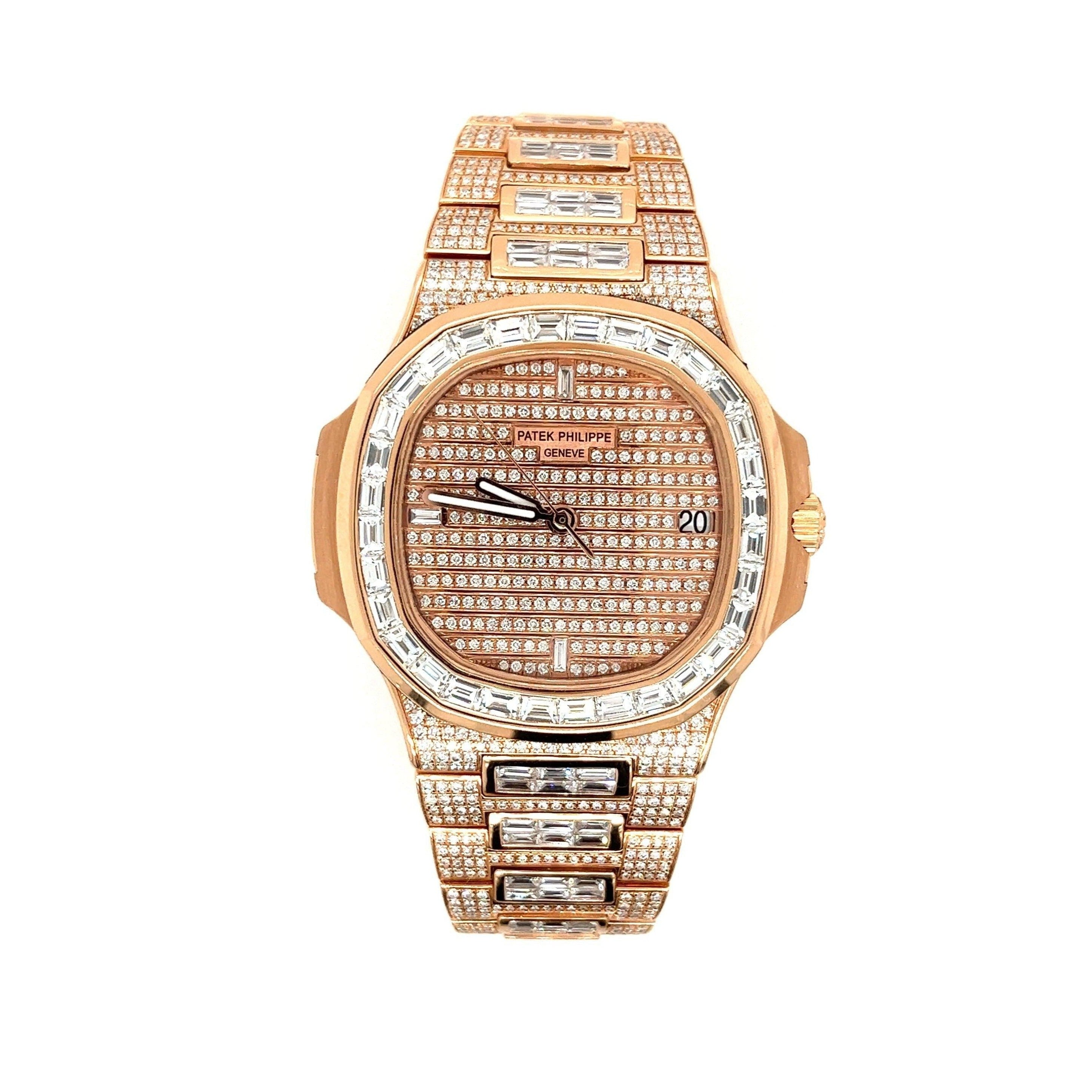 Rose gold patek store philippe iced out