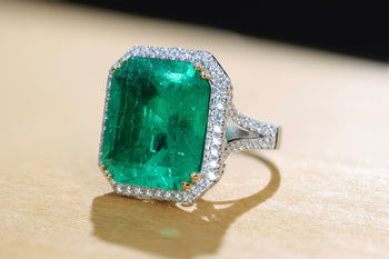 GRS Cert. 17.73 Carat Minor Oil Colombian Emerald Ring – Assay Jewelers