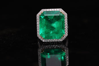 GRS Cert. 17.73 Carat Minor Oil Colombian Emerald Ring – Assay Jewelers