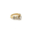 0.70 Carat Round Diamond Ring with Baguette Cut Diamond Side Stones in 14k gold-Rings-ASSAY