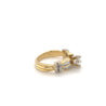 0.70 Carat Round Diamond Ring with Baguette Cut Diamond Side Stones in 14k gold-Rings-ASSAY