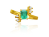 0.72 Carat Emerald and Diamond Bypass 18K Gold Ring