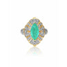 0.75 carat Marquise cut Emerald in 14k solid yellow gold Ring