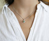 0.76 CTTW Green Diamond Floating Platinum Pendant 18k Gold Wheat Chain Necklace