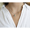 0.76 CTTW Green Diamond Floating Platinum Pendant 18k Gold Wheat Chain Necklace