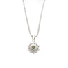 0.76 CTTW Green Diamond Floating Platinum Pendant 18k Gold Wheat Chain Necklace-Pendants-ASSAY