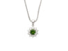 0.76 CTTW Green Diamond Floating Platinum Pendant 18k Gold Wheat Chain Necklace