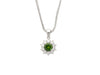 0.76 CTTW Green Diamond Floating Platinum Pendant 18k Gold Wheat Chain Necklace