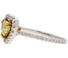 0.77 Carat Floating Fancy Yellow Heart Diamond & Diamond Halo Engagement Ring