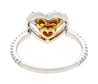 0.77 Carat Floating Fancy Yellow Heart Diamond & Diamond Halo Engagement Ring