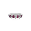 0.77 Round Cut Ruby and Diamond Platinum Cluster Band Ring